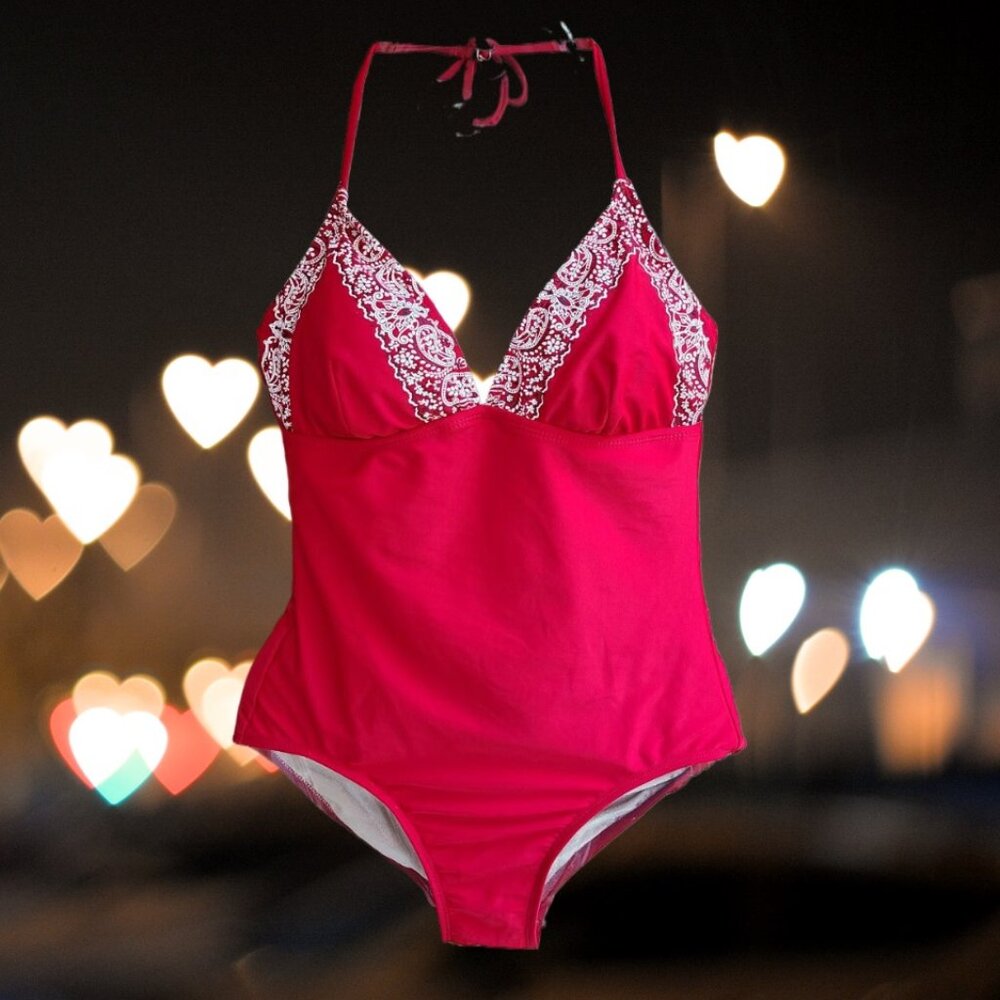Isaac Mizrahi for Target Women's One piece Swimsuit Halter Red Size M
